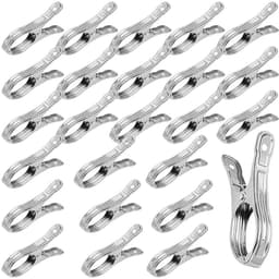 Dailygoods- Handdoekklemmen Roestvrij Staal - Strandhanddoekklemmen - Kledingclips - Metalen Clips - Duurzaam - Goede Klemkracht - Wasknijpers — thumbnail 1