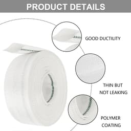Dailygoods - Geweven slang 32 mm - 10 m platte afvoerslang met slangklemmen — thumbnail 3