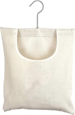Wasknijperzak met haak - Mandtas organizer - Wasknijpers opbergen - Grote opening - 31 x 26 cm - Beige — thumbnail 1