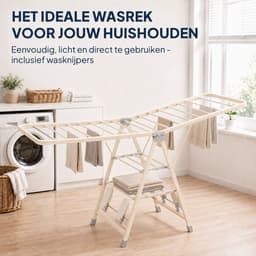 ProductXpert DryPro™ - Wasrek - Droogrek Inklapbaar - Opvouwbaar - 180 cm - Beige — thumbnail 4