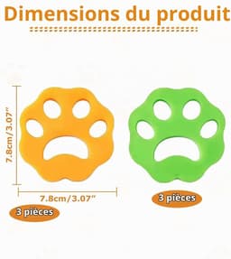 6-delige set epilator voor dierenharen, anti-haren wasmachine, herbruikbaar om haren te verwijderen, epilator voor huisdieren, voor het verwijderen van haren van huisdieren en mensen. — thumbnail 2