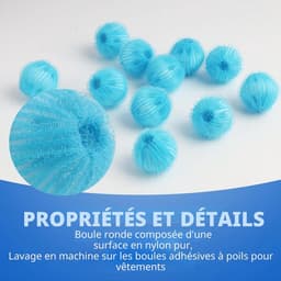 Set van 12 herbruikbare wasmachines voor dierenharen – Effectieve pluisverwijderingsballen voor hondenharen – Handig accessoire voor de wasverzorging — thumbnail 2