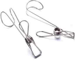 Roestvrijstalen Waslijners - Wasknijpers Clips - Kleding Ophangen - Winddicht Stevig - 10 stuks - Zilver — thumbnail 5