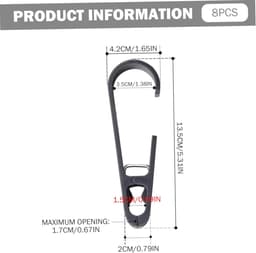 Wasknijpers - Klemmen - Wassen Organiseren - Antislip Grip - 8 Stuks - Zwart — thumbnail 5