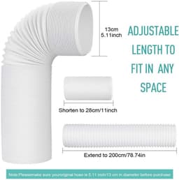 Draagbare Airco Slang - Ventilatieslang Afvoer - Efficiënte Koeling - Universele Diameter Pasvorm - 1.5 Meter - Wit — thumbnail 4