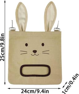 Hooi Houder - Voerzak Konijn - Natuurlijk Eten - Dubbele Haken - 30 x 20 x 1 cm - Khaki — thumbnail 5