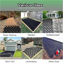 Grind Stabilisator Grid - Grondrooster Oprit - Opritten Versterken - Hoge Draagkracht - 40x40 cm - Zwart — thumbnail 5