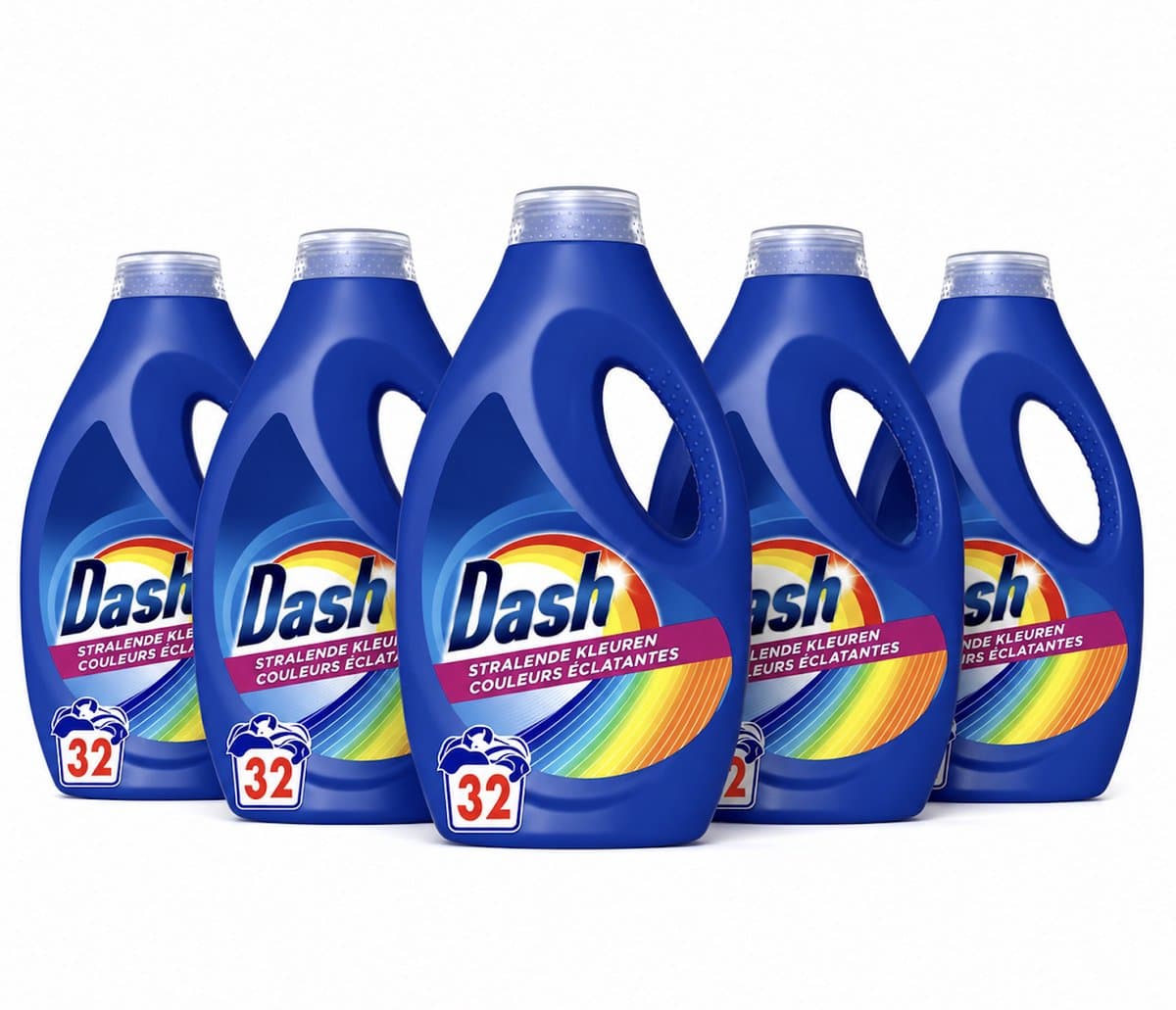 Dash - Stralende Kleuren - Vloeibaar- Gekleurde Was - 32 Wasbeurten - Wasmiddel Voordeelverpakking - 5 stuks — afbeelding 1