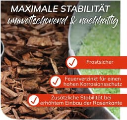 Grondankers Gazonrand - Grondhaken Tuinrand - Tuinrand Stabiliseren - Verhoogde Materiaaldikte - 13 cm - Galvaniseerd — thumbnail 5