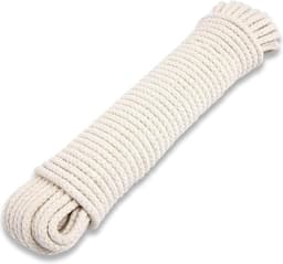 Gevlochten Katoenen Waslijn - Kledingtouw Outdoor - Kleding Drogen - UV-Bestendig - 10 meter - Natuurlijk — thumbnail 1