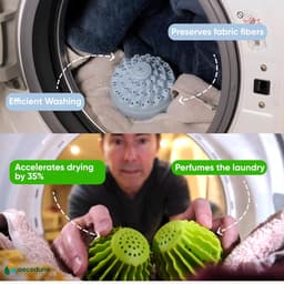 SnelShoppen - Aecodune Ecologische Wasballen Set + Droogballen - 240 Wasbeurten met Jasmingeur - Duurzaam en Besparend voor Wasmachine en Droger — thumbnail 3
