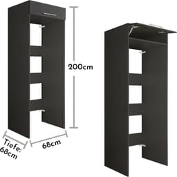 Wasmachinekast - Opbergkast - Ruimte Besparen - Stapelbaar Ontwerp - 675 x 200 cm - Antraciet — thumbnail 3