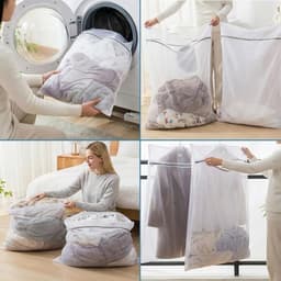 Wasmachine wasnet 60 x 80 cm - Herbruikbaar met rits - Beschermt kleding - Vermindert kleurvermenging - ShopVlot — thumbnail 4