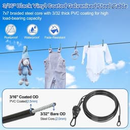 TooTaci Retractable Clothesline for Outdoor, 10M/5mm Portable Clothes Line - ShopVlot — thumbnail 3