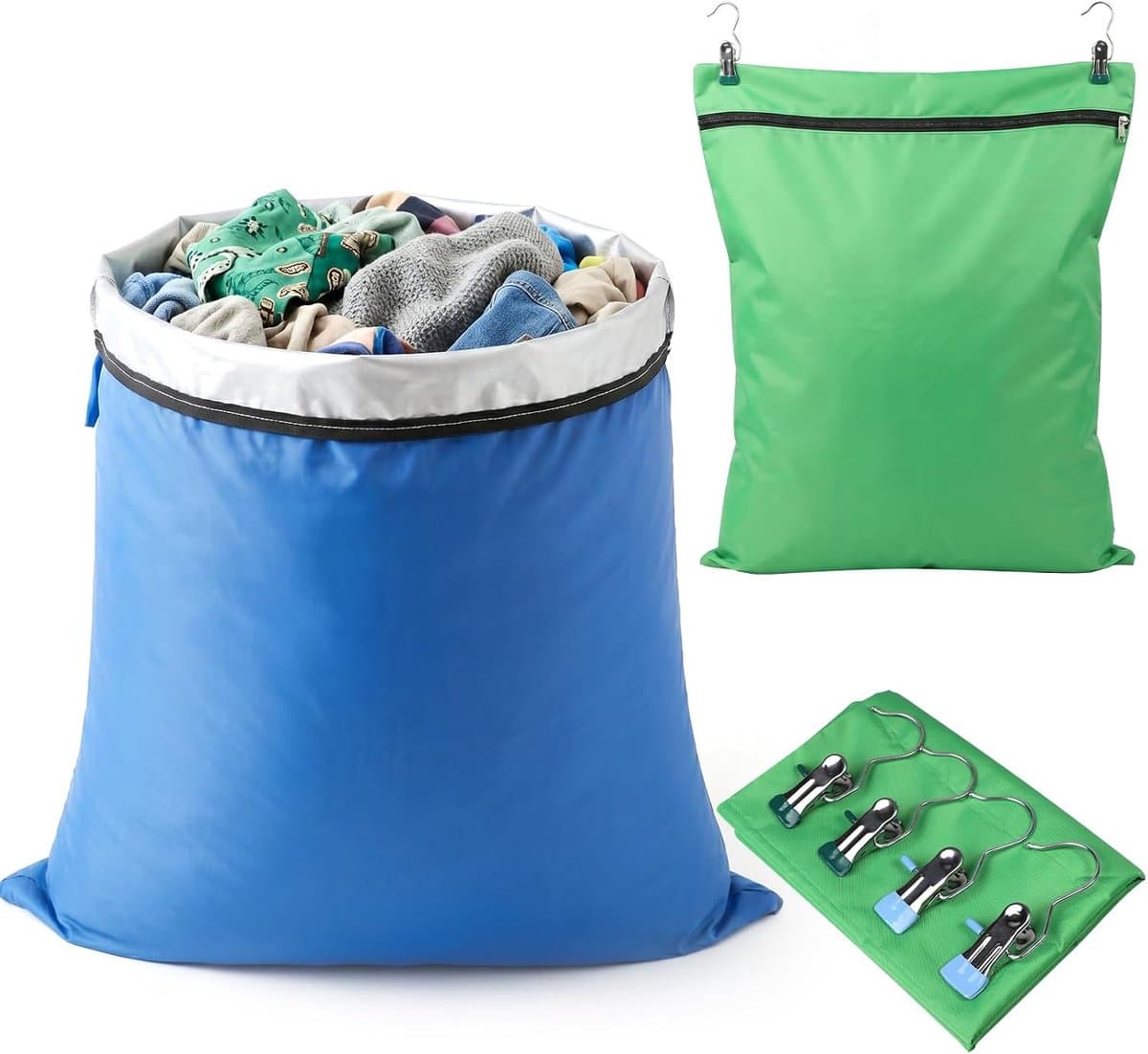 Waszakken voor op reis 80 x 70/60 x 70 cm - waterdicht 210D Oxford - met ritssluiting en clips - ShopVlot — afbeelding 1