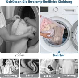 Wasnet, groot, herbruikbaar wasnet voor wasmachine, grote waszak, wasmachine met ritssluiting, voor overhemden, truien, mantels en broeken (XL 50 x 60 cm, XXL, 60 x 80 cm) — thumbnail 4