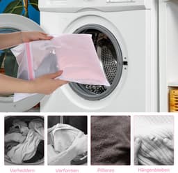 Wasnet voor wasmachine, waszak met ritssluiting, reisopslag voor trui, overhemden, broeken, sokken (30 x 40 cm, 40 x 50 cm, 60 x 60 cm), Polyester — thumbnail 4