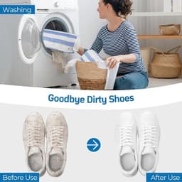 Waszakken, set van 2, 360 graden reiniging, verbeterde waszakken, geschikt voor sneakers, met afsluitbare ritssluiting - blauw en wit. — thumbnail 4
