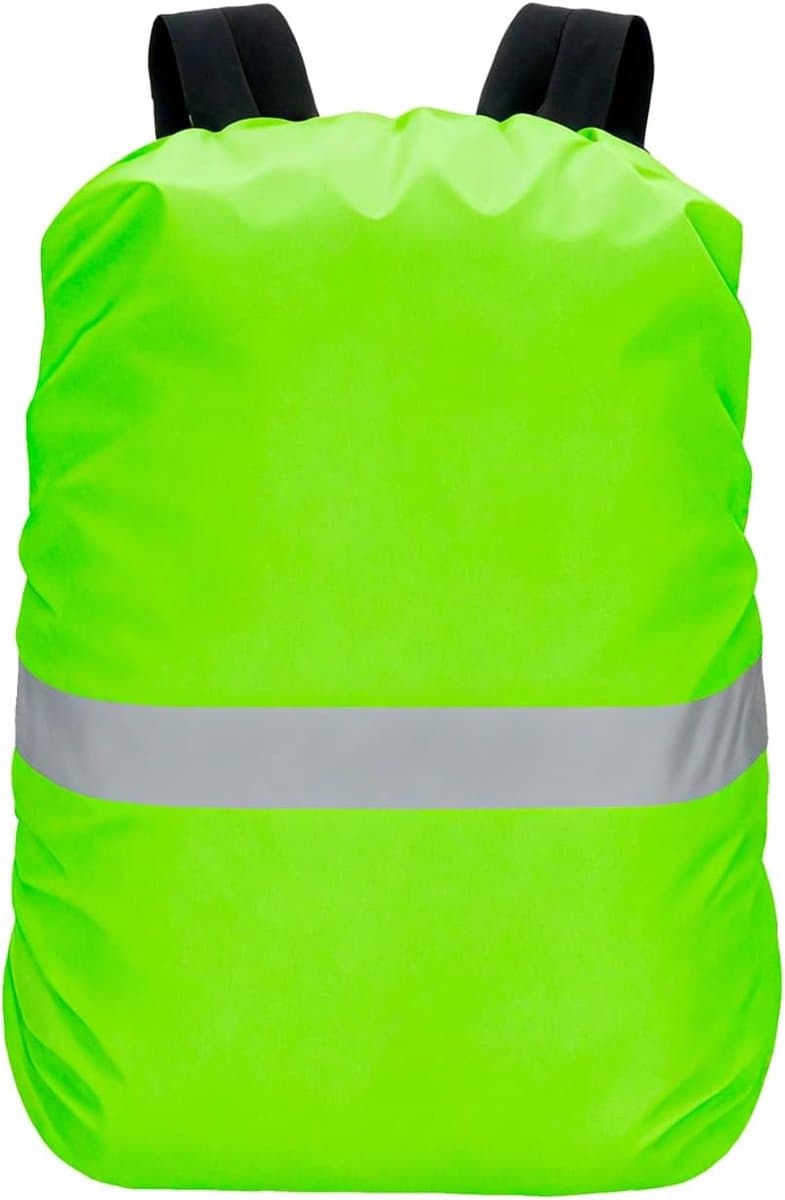 rugzakhoes met reflectoren, regenbescherming voor kinderrugzakken, robuuste voering, scheurvast, inhoud 18 tot 30 l, voor schoolrugzakken, ideaal voor school, dagelijkse fietsen — afbeelding 1
