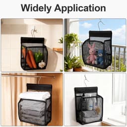 Wasknijperzakken voor wasknijpers, herbruikbare ophanghaak voor het opbergen, zwarte waszak voor familiebadkamers en tuin buiten — thumbnail 2