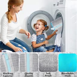 2-pack Schoenwaszakken voor Wasmachine, 360° Reinigingsnet voor Schoenen met Rits en Rem, Wasnet voor Sneakers, Schoenenzak voor Wasmachine en Droger, Herbruikbaar — thumbnail 4