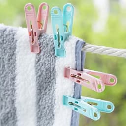 Wasknijpers mand - 30 kunststof wasknijpers - antislip - kleurecht - sterke klemkracht - kleding - sokken - poppen - levensmiddelen - foto's - groen. — thumbnail 5