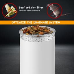 Effectieve Bladbescherming voor Regenpijpen, Roestvrijstalen Filters tegen Bladeren, Mos en Vuil, Voorkomt Verstoppingen in Afvoeren en Gotensystemen (90-110mm) — thumbnail 3
