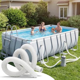 Zwembadslang 32 mm (1,25 inch) – Vervangende slang (lengte 150 cm) + 4 metalen klemmen – Accessoire voor zwembadpompen en filtersystemen (voor opzetzwembaden) – Geschikt voor Intex-zwembadpompen (300/330/530/1000 GPH) — thumbnail 4