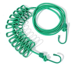 Camping Clothesline-180 cm, Travel Clothesline with Clips, Portable Elastic Clothesline, Extendible, Outdoor Holiday, Clothes Line for Travel, Dormitory, Camping Accessories, with 12 Clothespins — thumbnail 1