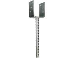 Instortanker Palen - U-anker Beton - Stevig Verankeren - Vuurverzinkt Staal - 9 x 9 cm - Natuurlijk