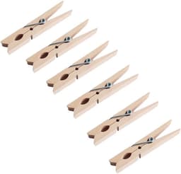 Wasknijpers Hout - Decoratieve Klemmen - Foto's Ophangen - Duurzaam Berkenhout - 20 Stuks 72cm - Natuurlijk — thumbnail 1