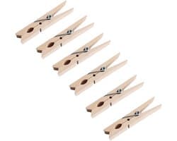 Wasknijpers Hout - Decoratieve Klemmen - Foto's Ophangen - Duurzaam Berkenhout - 20 Stuks 72cm - Natuurlijk