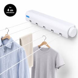 Purepeak Waslijndraad 5-Delig Inclusief Bevestigingsmiddelen - Waslijn Uitrekbaar 4 Meter - Drooglijn Buiten - Camping Drooglijn — thumbnail 2