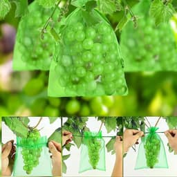 Fruitnetzakken - Beschermzakken groenten - Fruit beschermen - Herbruikbaar trekkoord - 100 stuks - Donkergroen — thumbnail 5