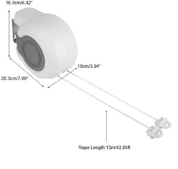 Dailygoods- Wasrek Uittrekbaar 26 m - Waslijn Uittrekbaar - Ruimtebesparend - Duurzaam - Compact - Eenvoudig te installeren — thumbnail 4