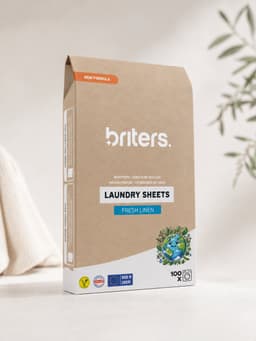 Briters Wasstrips Fresh Linen 100 wasbeurten - Plasticvrij Verpakt - V Label gecertificeerd (vegan) - Dermatest goedgekeurd (hypoallergeen) biologisch afbreekbaar Europese Productie - 30 dagen proberen — thumbnail 2