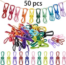 50 stuks - wasknijpers - veerknijpers - metaal knijpers - wasklemmen - Willekeurige kleur - droogrek knijpers - veerklemmen - wasknijper - textielklem - Stevige Klemmen voor Linnen - Sterke Veer Knijpers voor Wasgoed en Huisgebruik — thumbnail 1