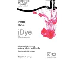 iDye Textielverf Roze - Kledingverf - Stoffenverf - Voor Katoen Zijde Linnen en Rayon - 14 gram