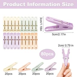 Dailygoods- Wasknijpers 80 Stuks - Wasknijpermand - Waterdicht - Roestvrij Staal - Duurzaam - Geschikt voor Binnen/Buiten - Kledingpegs — thumbnail 5