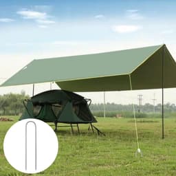 Grondankers Set - Haringen Palen - Tent Bevestigen - Verstevigd Staal - 16 Stuks 30cm - Zilver — thumbnail 2