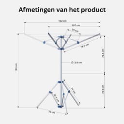 VLSelect® Droogmolen Met Voet - Wasrek - Droogrek — thumbnail 3