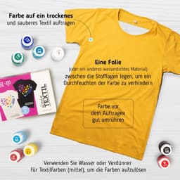 Set Heart 12 x 20 ml – Permanente en Wasbestendige Verf voor Kleding, Schoenen, Denim en Leer | Watergedragen Textielkleur voor Creatieve Projecten — thumbnail 3