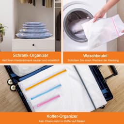 Waszak, waszak met ritssluiting, wasnet, fijn hemd, schoenen, beha, ondergoed, babykleding, wasnet voor wasmachine set van 5 — thumbnail 3