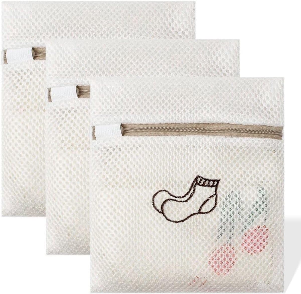 Waszakken met netten, waszakken van mesh, reiswasnet met ritssluiting voor delicate kleding, beha, lingerie, ondergoed, schoenen, 18 x 20 cm — afbeelding 1
