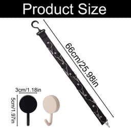 Poppen Organizer 66 cm - Hangende Knuffeldierketting - 8 Metalen Clips - 2 Extra Haken - Stof/Plastic - Voor Organiseren Speelgoed - Knuffelorganizer — thumbnail 5