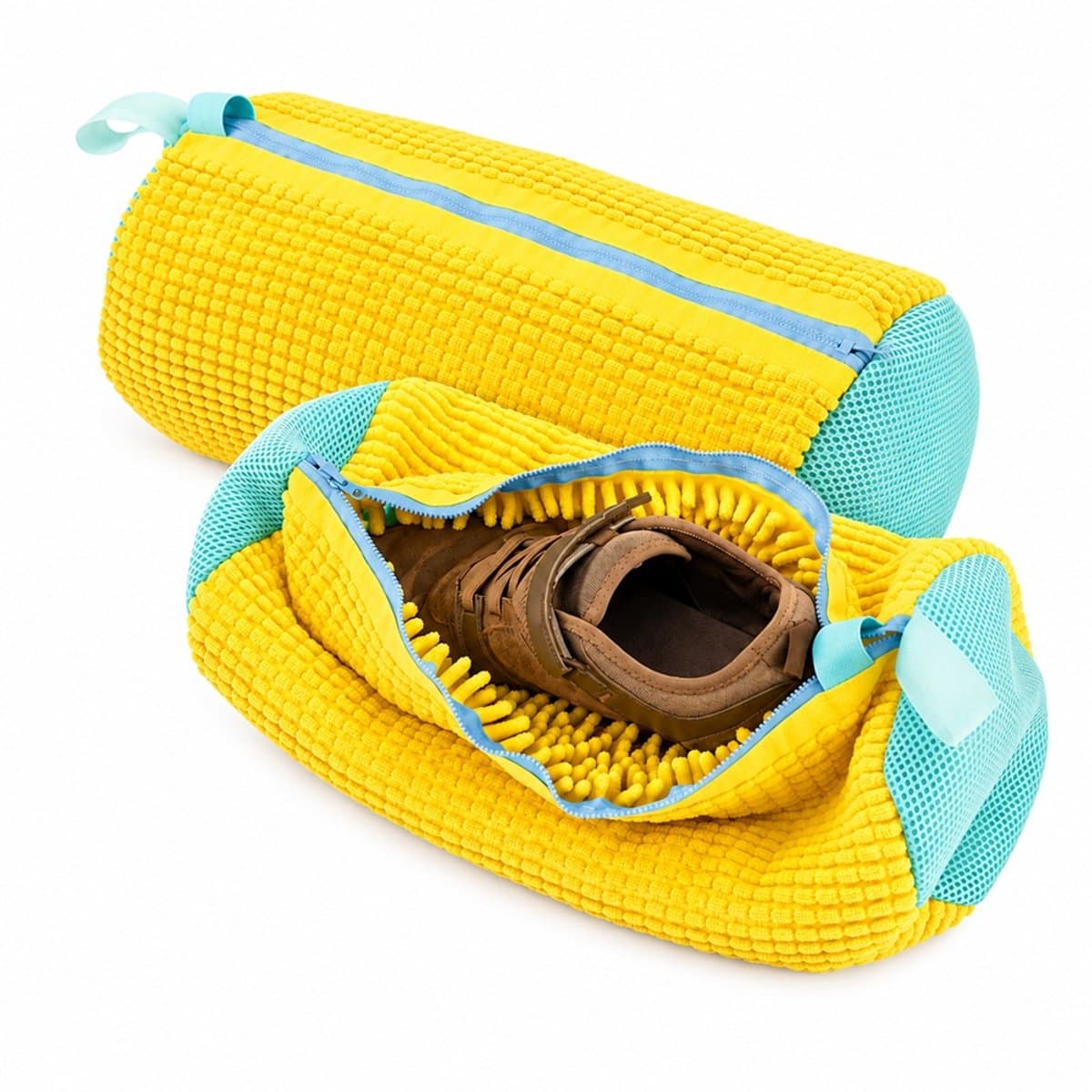 Schoenenwaszak – 2 Stuks – Schoenen Waszak voor Wasmachine & Droger – Sneaker Waszak – Schoenreinigingszak – Herbruikbaar – Geel — afbeelding 1