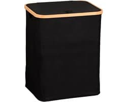 Wasmand, Materiaal: Bamboe, Polyester, Afmetingen: 41 x 33 x 51 cm, Kleur: Zwart, Bruin, 19594