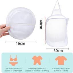 Set van 2 wasmanden - Kledingmand - Speelgoedopbergtas - Wandwasmand - Opbergtas van gaas - Toiletartikelenmand - Met handvat - Opvouwbare wasmand - Voor kleding, speelgoed, kampeerspullen, handdoeken (30*40*18 cm - Diverse kleuren) — thumbnail 5