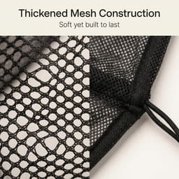 6 Pack Mesh Waszakken met Trekkoord, 60x50cm & 90x70cm Zwarte Sterke Polyester Waszakken voor Kleding, Ondergoed en Sokken — thumbnail 5