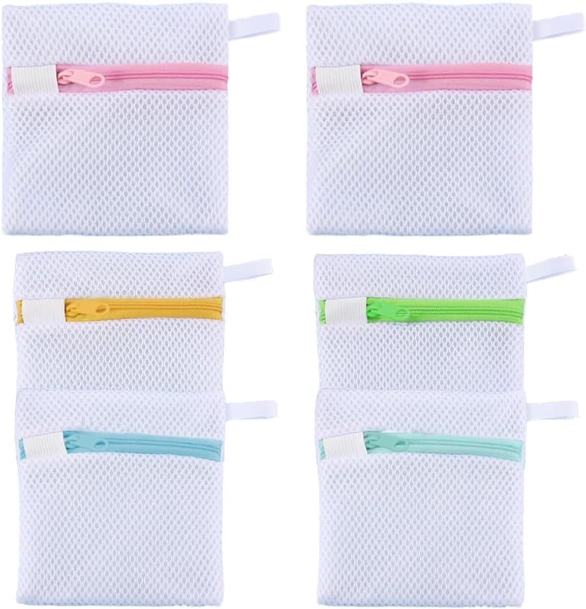 Kleine waszakken set van 6, herbruikbare mesh opbergtassen met ritssluiting voor delicate kleding, ideaal voor thuis, reizen en het beschermen van sokken en handschoenen — afbeelding 1